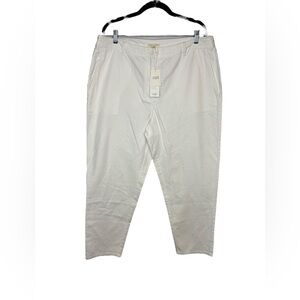 NWT Eileen Fisher White Organic Cotton Hemp Casual Pants Size 16